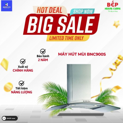 Máy hút khói khử mùi kính BONUCCI BNC900S