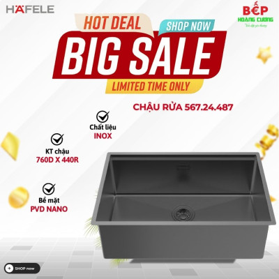 Chậu rửa bát Hafele WS R10 HS25-SSN1S-7644 567.24.487 Đen