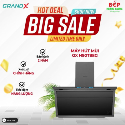 Máy hút mùi áp tường GrandX GX H90T88G