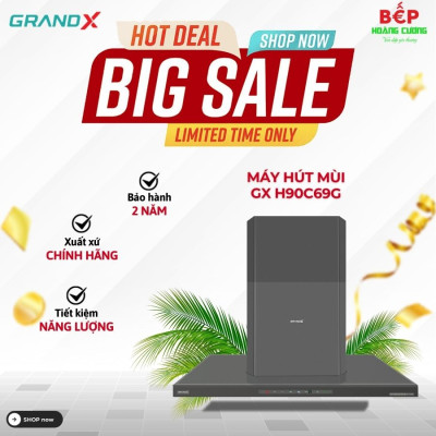 Máy hút mùi áp tường GrandX GX H90C69G