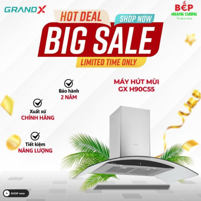 Máy hút mùi kính cong GrandX GX H90C55