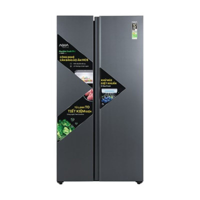 Tủ lạnh 2 cánh Side By Side Inverter 646 lít Aqua AQR-S682XA(SLB)