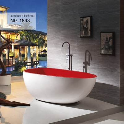 Bồn tắm EuroKing không massage NG-1893 White/Red