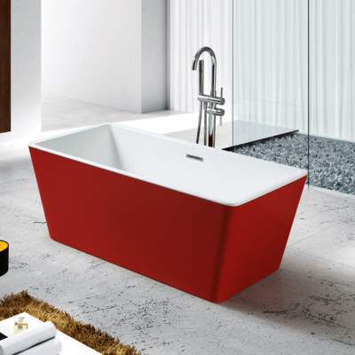 Bồn tắm EuroKing không massage NG-3638 (White+Red)