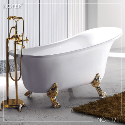 Bồn tắm EuroKing không massage NG-1711-1700(White+Chrome)