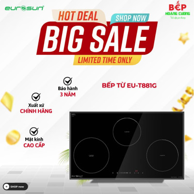 Bếp từ 3 vùng nấu Eurosun EU-T881G lắp âm