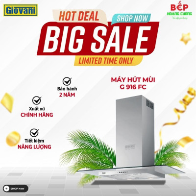 Máy hút khói khử mùi Giovani G 916 FC