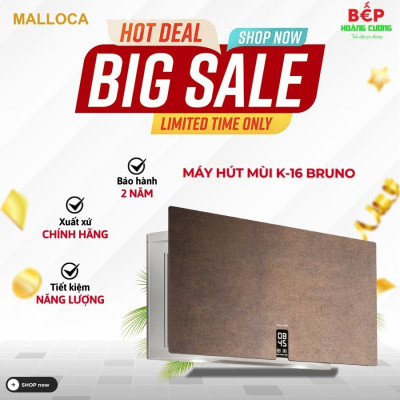 Máy hút khói khử mùi Malloca TIME K-16 BRUNO