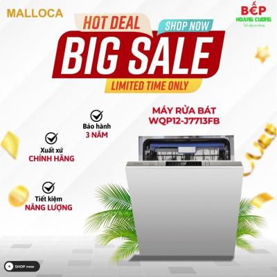 Máy rửa bát Malloca WQP12-J7713FB