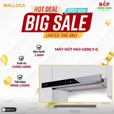 Máy hút mùi âm tủ Malloca H205.7-G