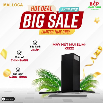 Máy hút khói khử mùi Malloca SLIM K1522