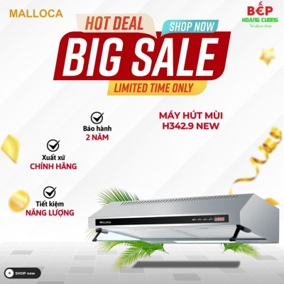 Máy hút khử mùi Malloca classic H342.9 NEW