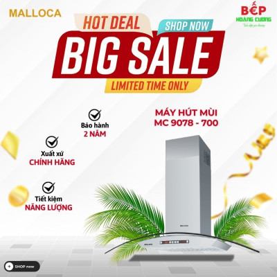 Máy hút khử mùi áp tường Malloca MC9078-700