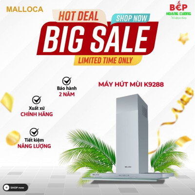 Máy hút khử mùi áp tường Malloca K9288