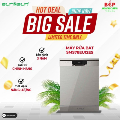 Máy rửa bát lắp đặt độc lập hoặc âm tủ Eurosun SMS78EU12ES
