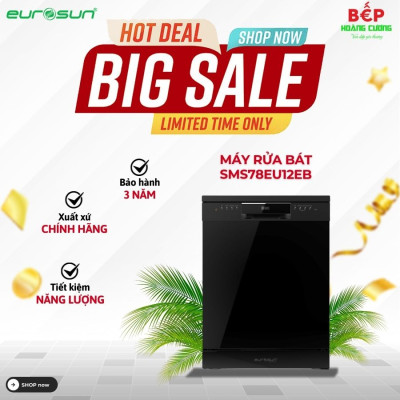 Máy rửa bát lắp đặt độc lập hoặc âm tủ Eurosun SMS78EU12EB