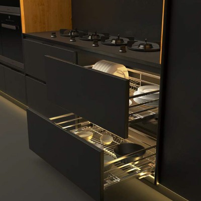 Bộ rổ chén đĩa CAPPELLA Cucina 549.08.208 mạ chrome