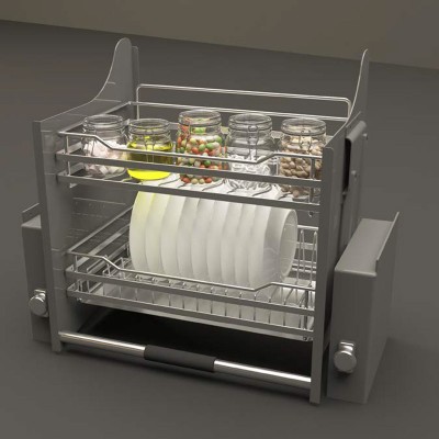 Rổ chén đĩa di động lướt tròn LENTO Cusina 504.76.007 Inox 304