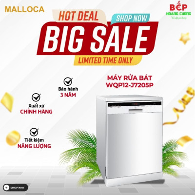 Máy rửa chén đứng độc lập Malloca WQP12-J7205P