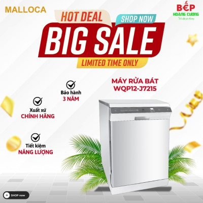 Máy rửa chén đứng độc lập Malloca WQP12-J7215