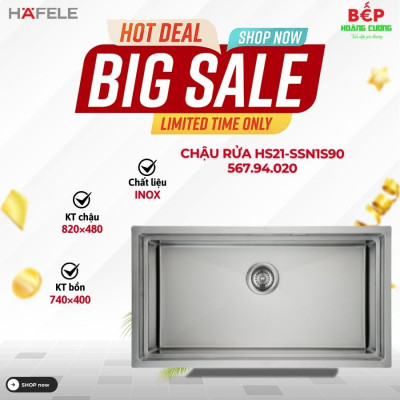 Chậu inox Hafele HS21-SSN1S90