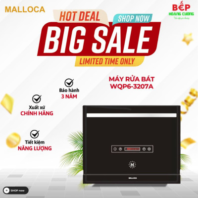 Máy rửa chén để bàn Malloca WQP6-3207A