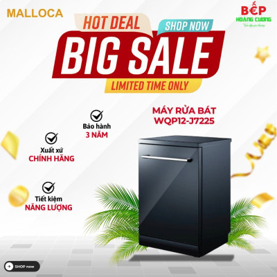 Máy rửa bát Malloca WQP12-J7225