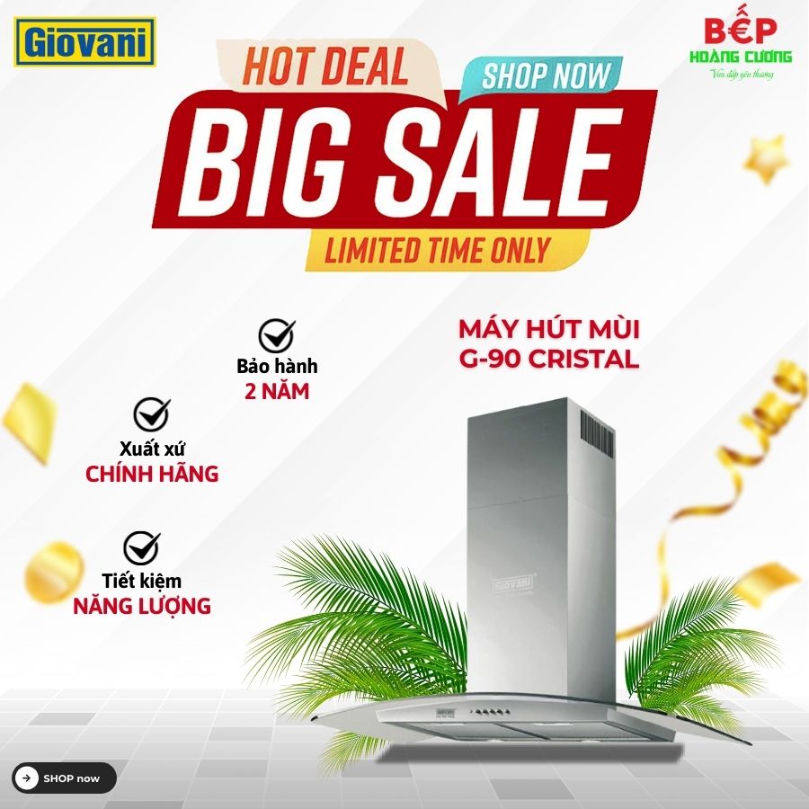 MÁY HÚT KHÓI KHỬ MÙI GIOVANI G-90 CRISTAL
