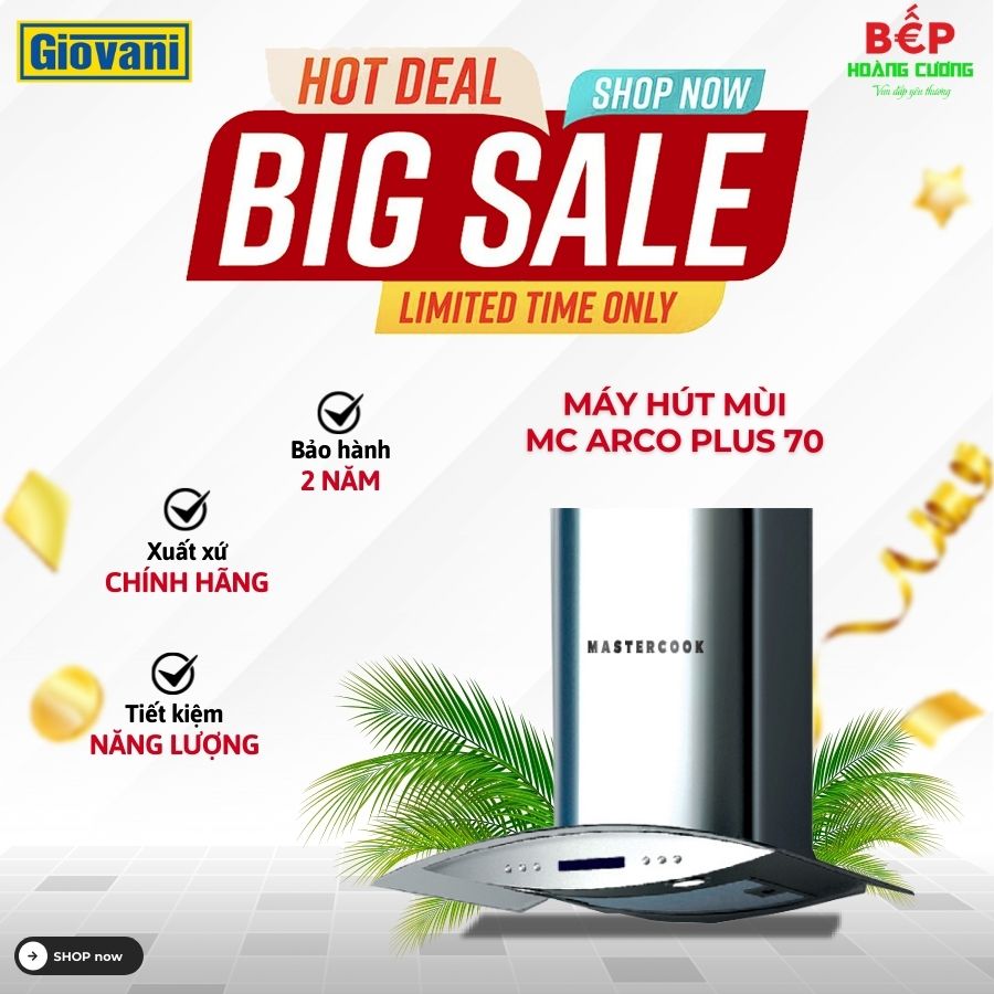 MÁY HÚT MÙI MASTERCOOK MC ARCO PLUS 70