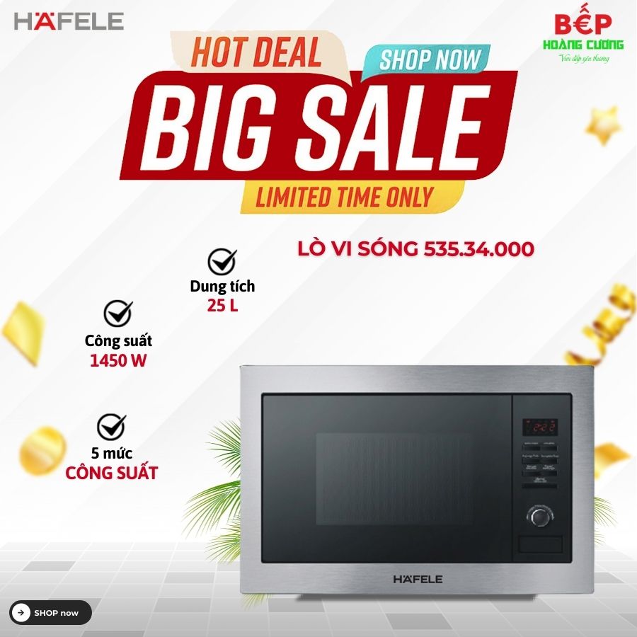 Lò vi sóng kết hợp nướng âm tủ Hafele 25 lít 535.34.000