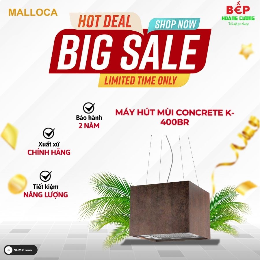 Máy hút khói, khử mùi Malloca CONCRETE K-400BR