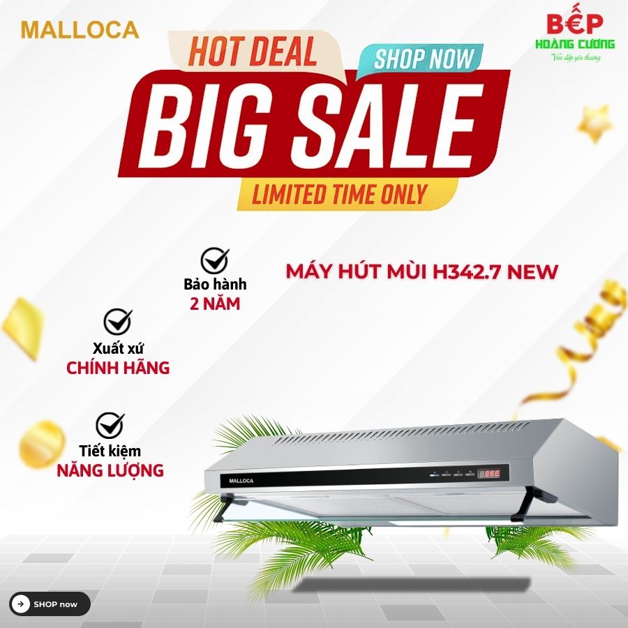 Máy hút khử mùi Malloca Classic H342.7 NEW