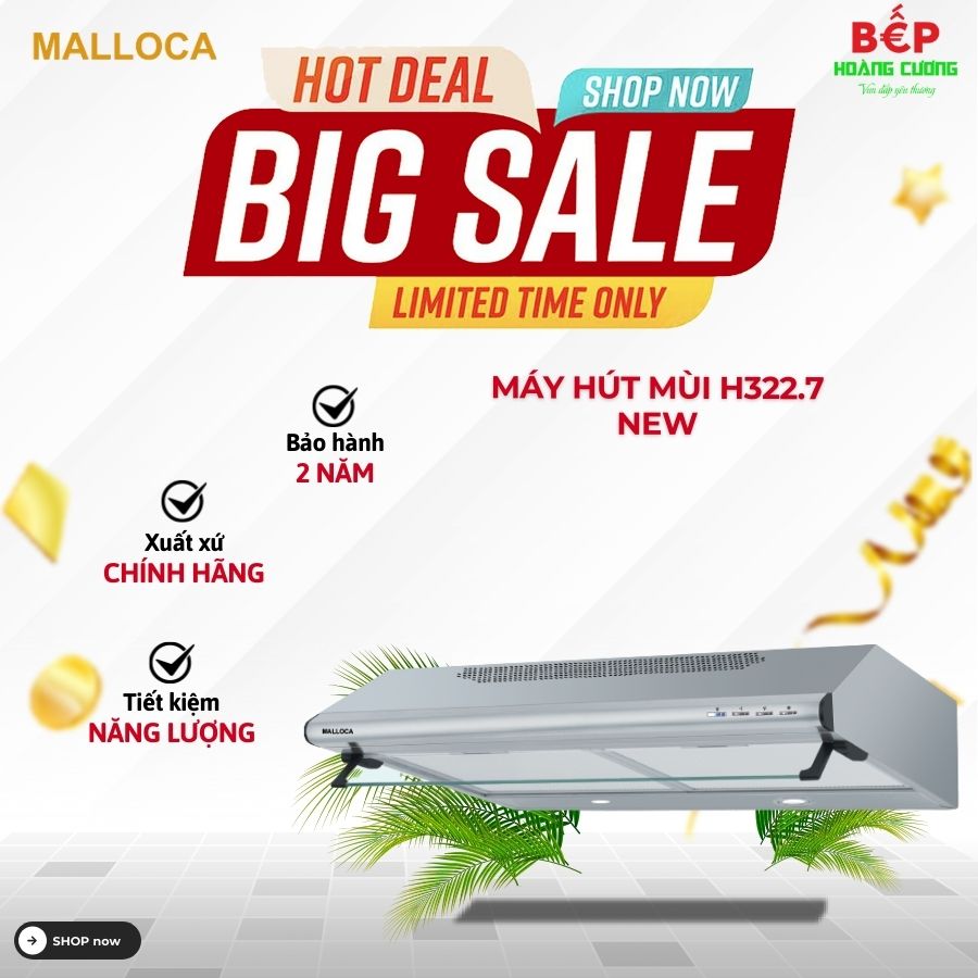 Máy hút khử mùi Malloca Classic H322.7 NEW