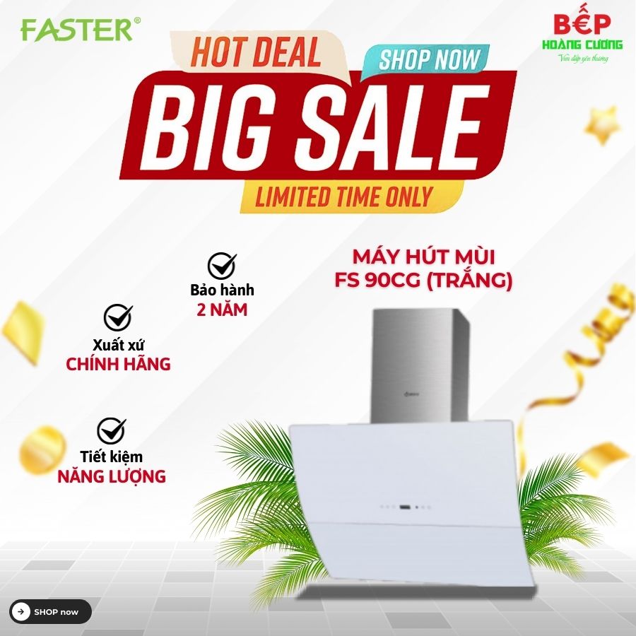 Máy hút mùi gắn tường Faster FS 90CG Trắng