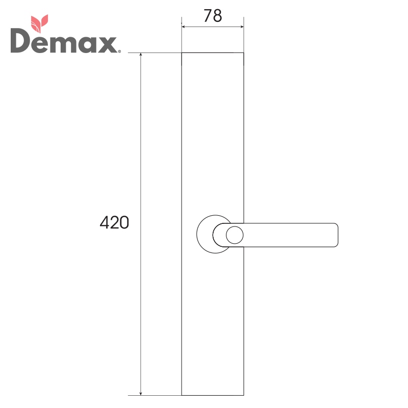 kích thước của Khóa cửa điện tử thông minh Demax SL650 GS