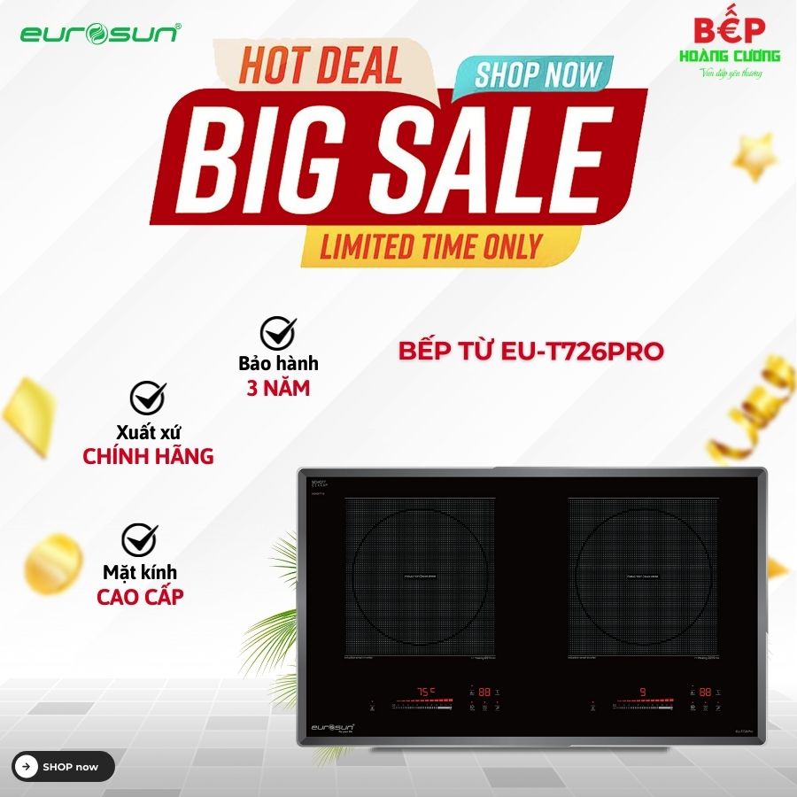 Bếp từ 2 vùng nấu Eurosun EU-T726Pro