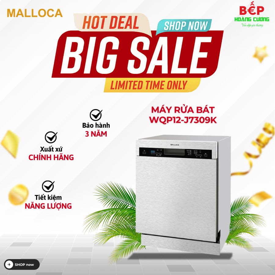 Máy rửa chén âm tủ Malloca WQP12-J7309K