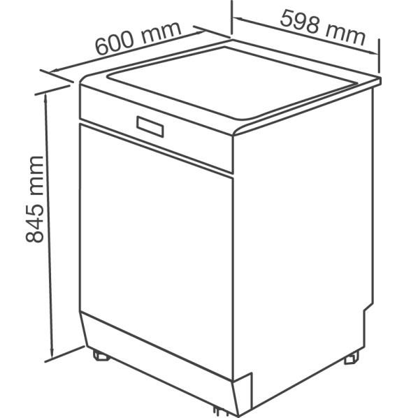Thông số kỹ thuật của Máy rửa chén bát Malloca WQP12-7635BS