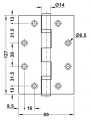 Bản Lề Lá 2 Vòng Bi Hafele 926.98.133