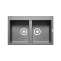 Chậu rửa chén Elica Pyragranite Alazia 2B Iron Grey 070037211