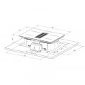 Bếp từ kết hợp máy hút mùi 4 vùng nấu Upscale HURRICANE lắp âm