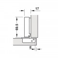 Bản lề trùm ngoài Metalla SM DIY 110º Hafele 493.03.020