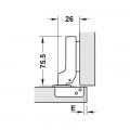 Bản lề trùm nửa Metalla SM 110° giảm chấn Hafele 315.06.751