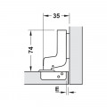 Bản lề lọt lòng Metalla SM 110° giảm chấn Hafele 315.06.752