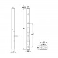 Chốt cửa âm 204mm Hafele DIY 489.71.451