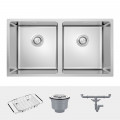 Chậu rửa bát inox 2 hố Konox Cube 7544DU