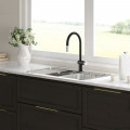Vòi rửa bát nóng lạnh Konox Resta Black có dây rút