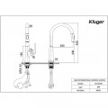 Vòi rửa bát nóng lạnh Kluger KLF0002B có dây rút