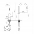Vòi rửa bát nóng lạnh Kluger KLF0005B có dây rút