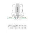 Bản lề cong lắp trùm nửa Capella cho cửa nhôm GrandX XC.A107B